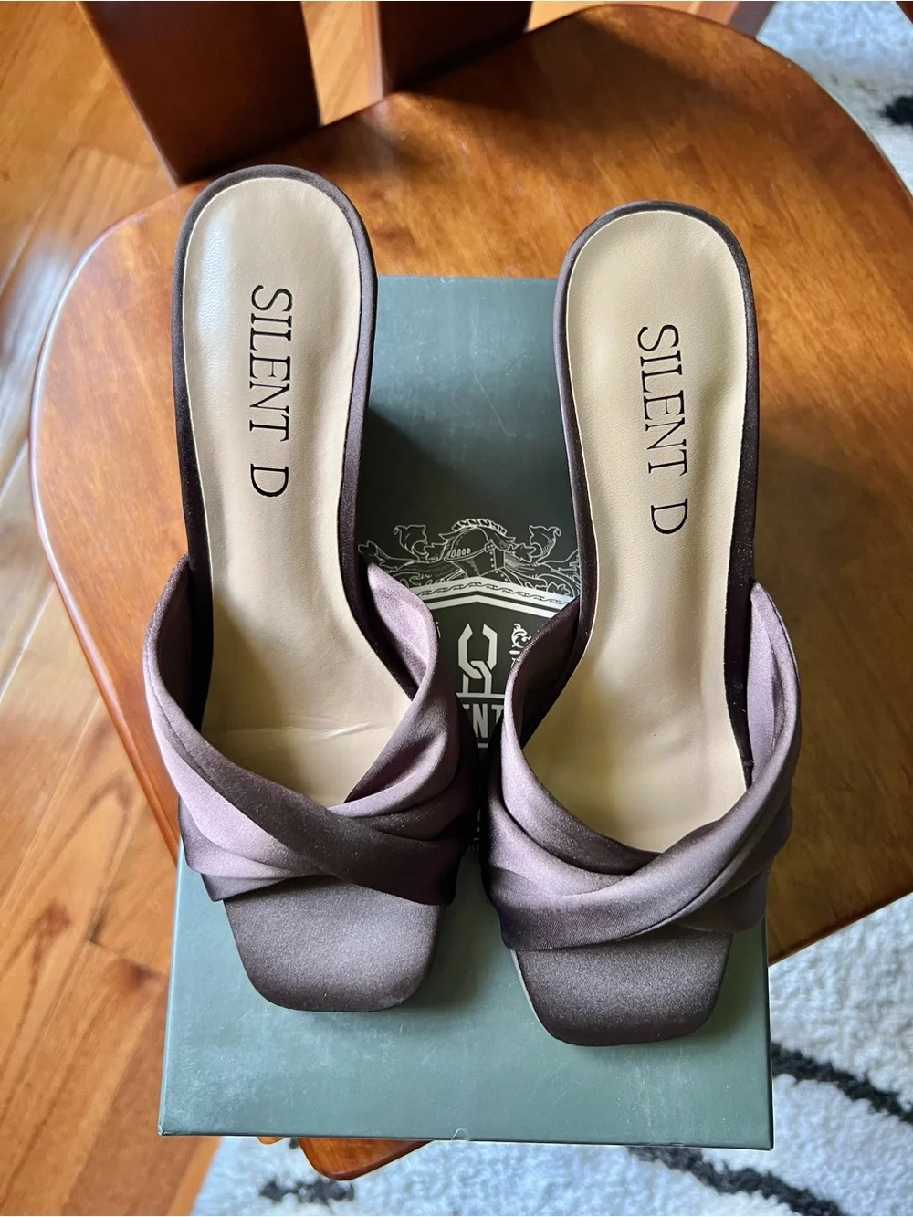 Silent D Chocolate Brown Katia Wedges Satin Sandals Size EU 36 / US 5-5.5 New in
